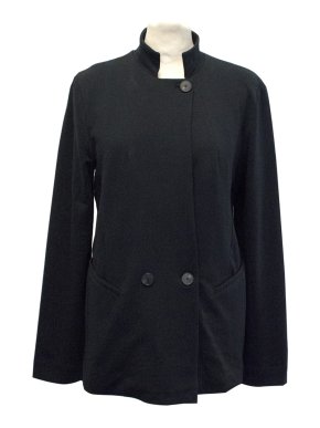 Denham Black Cotton Blazer With Two Button Fastening