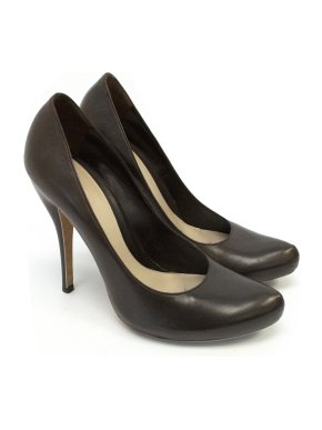 Alexander McQueen Chocolate Brown Leather Pumps