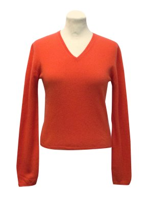 Prada Blood Orange V-Neck Jumper