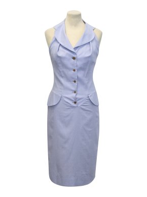 Vivienne Westwood Red Label Blue Halterneck Pinstripe Dress