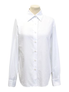 Maison Martin Margiela White And Blue Pinstripe Shirt