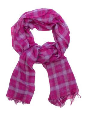Denis Colomb Pink And Purple Cashmere And Silk Check Scarf