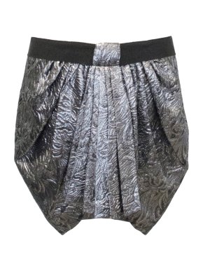 Isabel Marant Silver Wool And Silk Skirt With Pleated Detailing