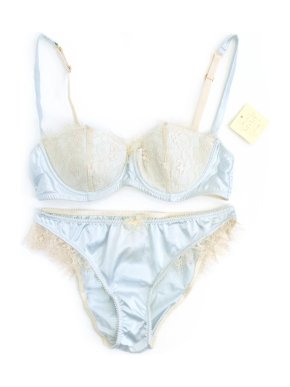 Myla Pale Blue and Cream Lace Bra and Knickers