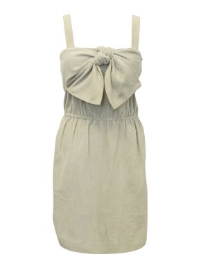 Mulberry 'Party Bow' Suede Dress in 'Hippo Grey'