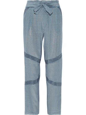 Paul and Joe 'Halki' Blue Silk Patterned Trousers