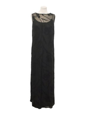 Mariella Rosati Black Floral Devore Dress