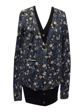 Markus Lupfer 2 in 1 Blue Floral and Black Cardigan