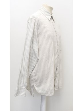 Ermenegildo Zegna White Shirt with Grey and Yellow Stripes
