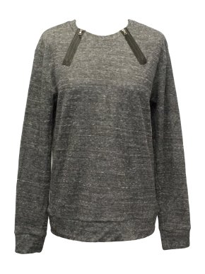 J Brand Grey Heathered Knit Jumper