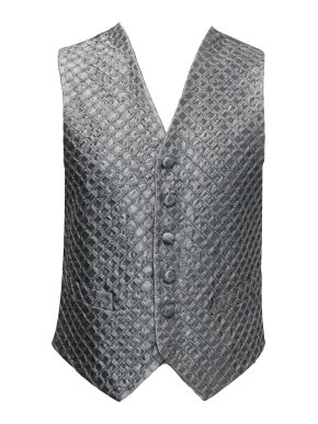 Ascot & Henley Grey Silk Diamond Pattern Waistcoat