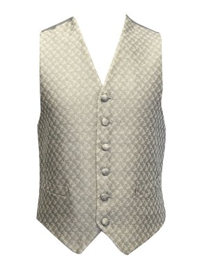 Ascot & Henley Silver Silk Floral Print Waistcoat