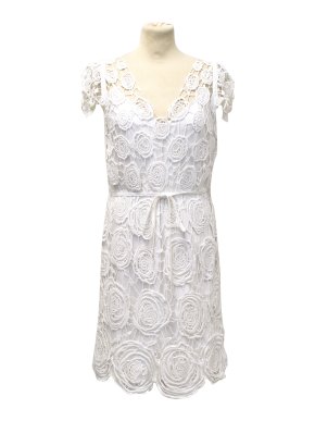 Diane Von Fursternberg White Crochet Dress