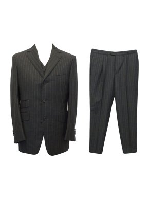 Dunhill Bespoke Charcoal Grey Pin Striped 3 Piece Suit