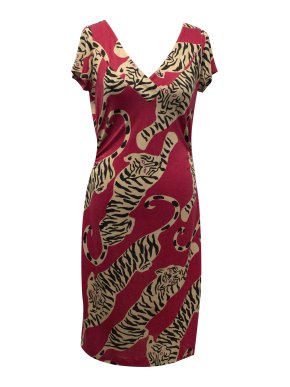 Diane von Fursteneberg Red Tiger Print Dress