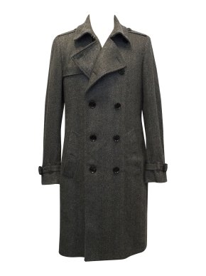 Burberry Wool Herringbone Trench Coat