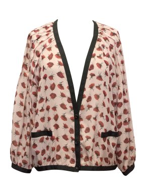 Thakoon Silk Rose Printed Cardigan
