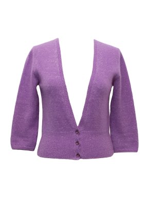Megan Park Matilde Purple Cashmere Blend Cardigan