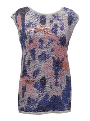 Pinko Grey, Blue and Pink Knitted Top