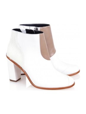 Tibi White 'Naomi' Ankle Boots