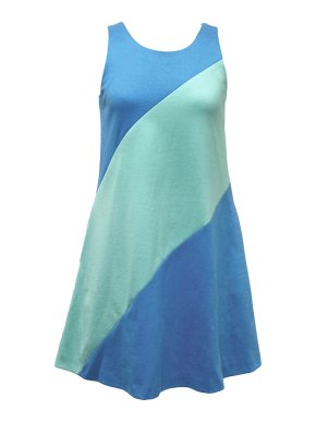 Lisa Perry Blue & Green Sleeveless Dress