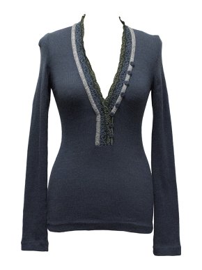 Pinko Blue & Green Long Sleeve Top