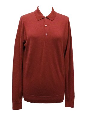 John Smedley Red Wool Long-Sleeved Top