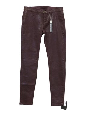 J Brand Maroon Coated Jeans