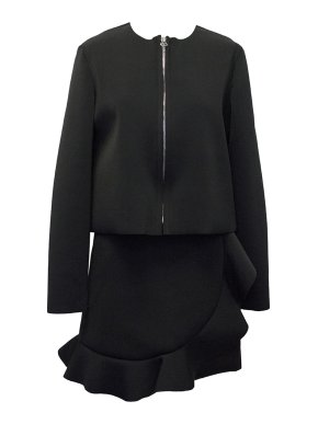 JW Anderson Black Long-Sleeve Zip Top & Skirt