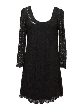 Diane von Furstenberg Black Long-Sleeve Lace Dress