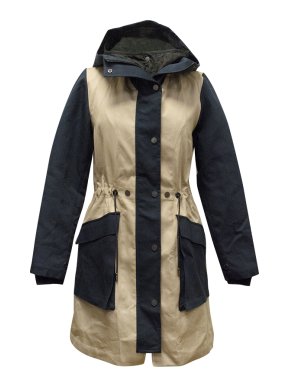 Christopher Raeburn S-Navy/Taupe Cotton Hooded Pop Parka