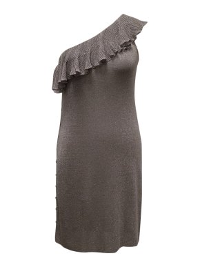 Azzaro One Shoulder Grey/Lilac Glittery Dress