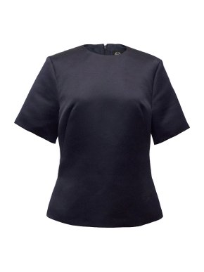 Alexander McQueen Navy Blue Boxy Top