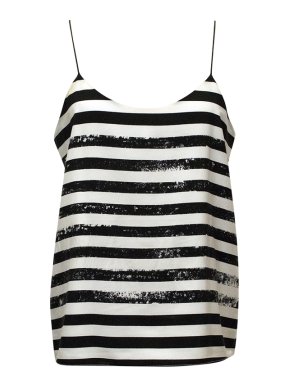 Tibi Black and White Stripe Cami