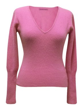Matthew Williamson Pink Cashmere V-Neck Jumper