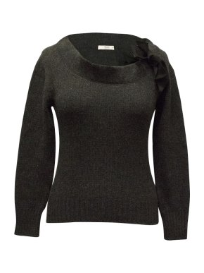 Prada Grey Knitted Jumper with a Bow