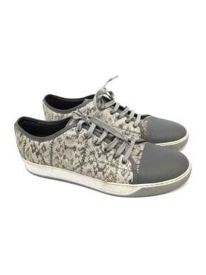 Lanvin Grey Snakeskin Sneakers