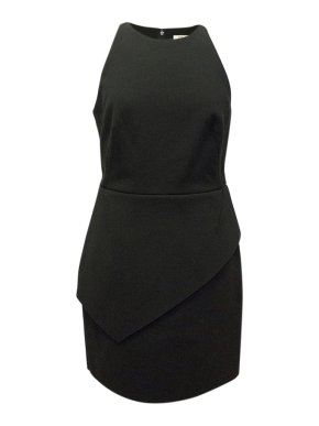 Halston Heritage Black Structured Dress With Cut Out Back