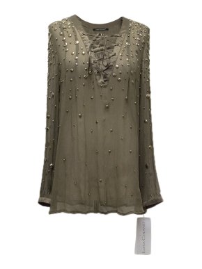 Louis Cerano khaki green blouse
