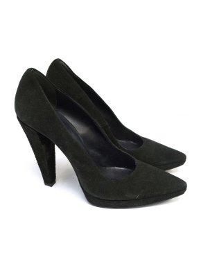 Balmain black suede heels
