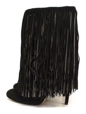 Jimmy Choo black fringed boots