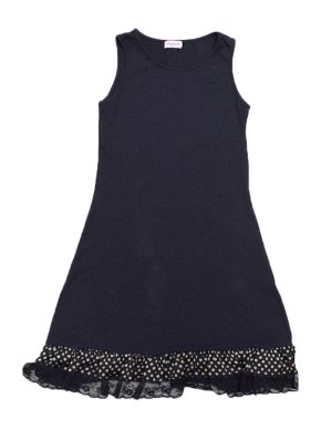 Monnalisa Girls Navy Blue Sleeveless Dress with Ruffles