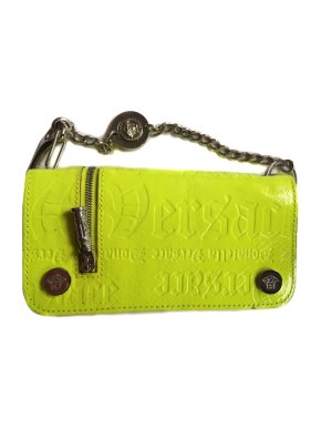 VERSACE Patent Leather Neon Purse on Chain with Medusa