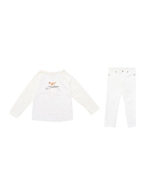 Marie Chantal White baseball tee and white jeans