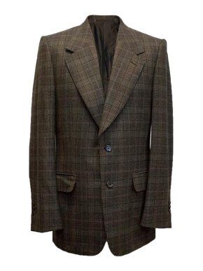 Yves Saint Laurent Brown checked blazer