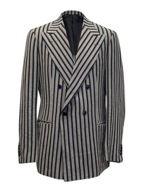 Massimo Piombo navy and grey striped blazer