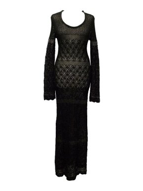 Claudia Schiffer Black crotchet maxi-dress