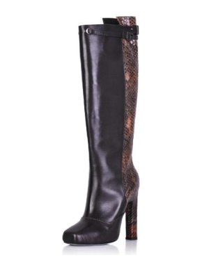 Karina IK brown leather knee high boot
