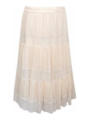 Diane Van Furstenburg Cream Midi Skirt