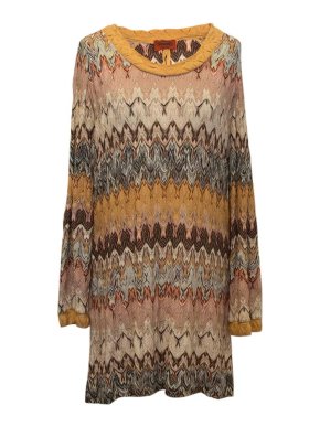 Missoni brown pattern dress and scarf